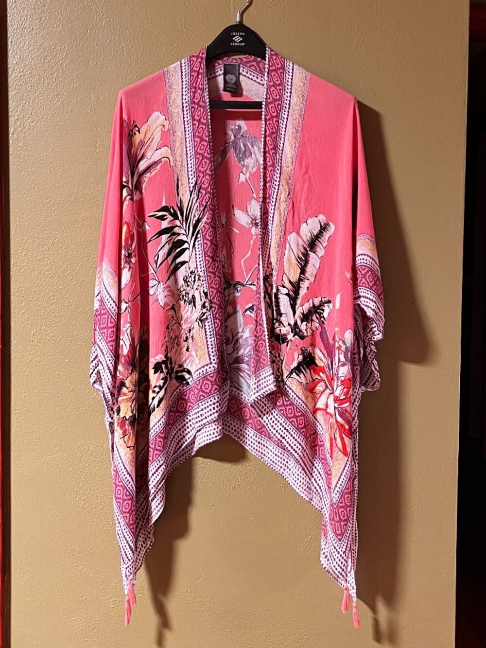 Vince Camuto Pink Floral Kimono Cover Up One Size